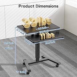 BONTEC Mobile Standing Desk with Keyboard