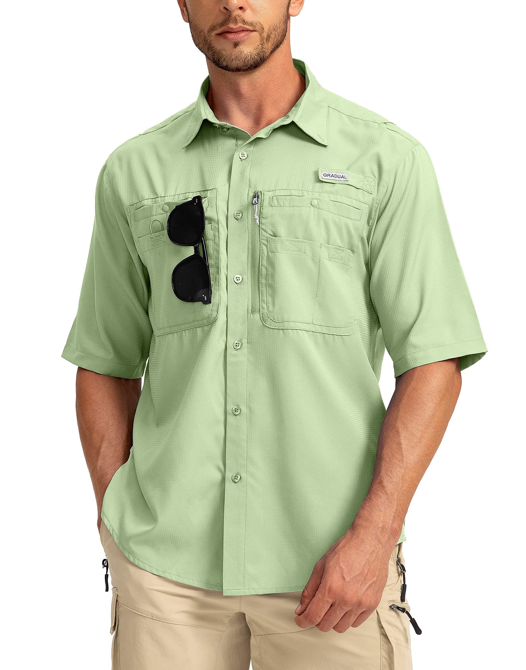 Men's Fishing Shirts with Zipper Pockets UPF
