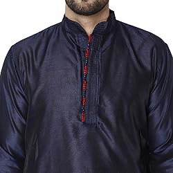 SKAVIJ Men's Art Silk Kurta Pajama Set Indian