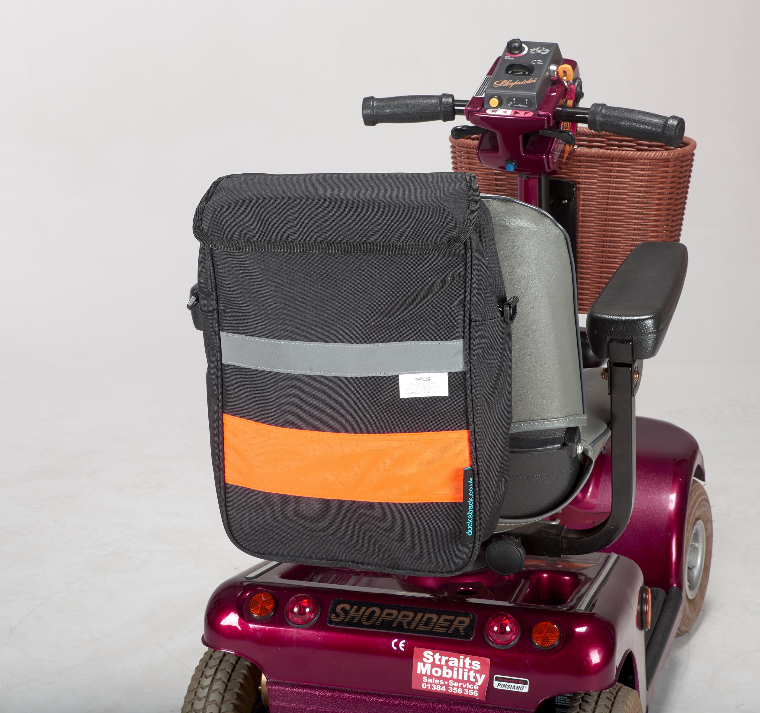 Ducksback Deluxe Mobility Scooter Bag Fluorescent Zipped Shopping and Storage Bag
