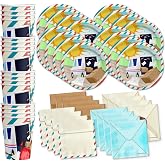 Mailman Birthday Party Supplies Set Plates Napkins Cups Tableware Kit for 16