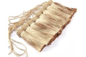 BEL AVENIR 8 Pcs Set Elegant Polyester Key Tassel Colorful Craft Tassels Charms Key Tassel for Christmas Tree DIY Craft Garland Project Wedding Home Party Decorations (Golden)