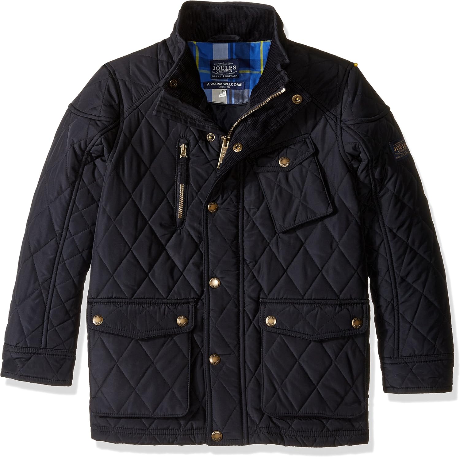 JOULES Boys Autumn 2016 Marine Navy STAFFORD Quilted Biker Coat (910