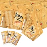 K1tpde Retro Spy Party Tablecloths - 3PCS Brown Vintage Secret Agent Theme Table Covers for Kids Birthday Party Escape Room Plastic Tablecloth Mystery Decor for Boy Spy Detective Supplies