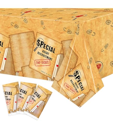 BELECO 1.5x1m Tissu Espion Thème Détective Photographie Fond Tableau De Détective Avec Des Photos De Scène De Crime Mission Top Secrète Mystère Fête Fond Espion Décoration Photographie Accessoires