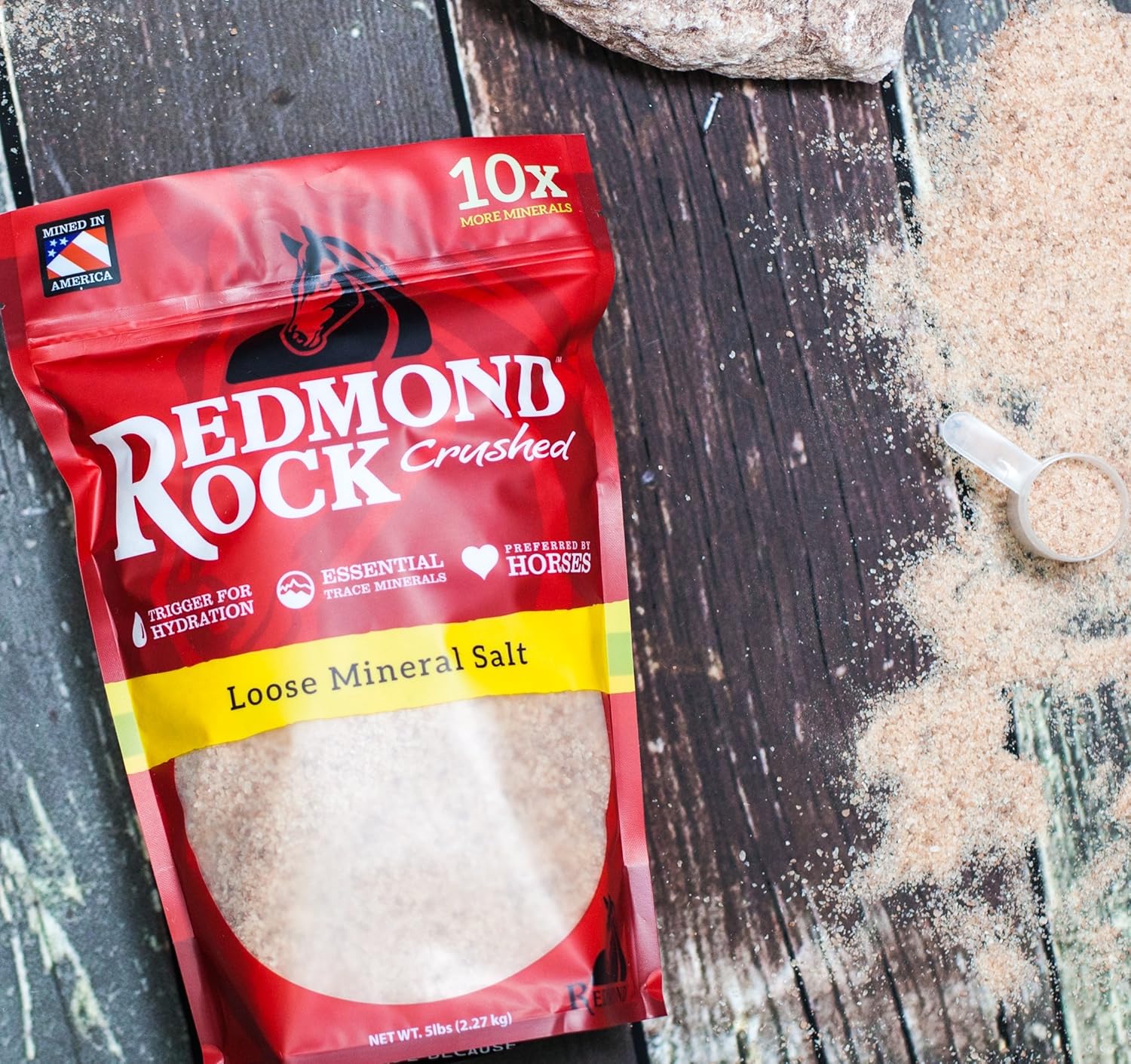 Redmond - Rock Crushed Loose Mineral Salt for Horses, 5 lb. Pouch : Pet Supplies