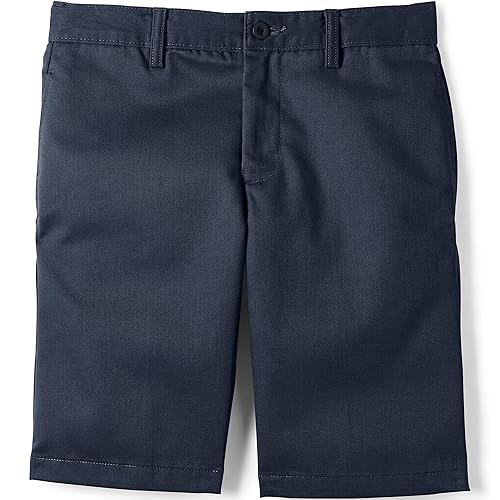 Lands' End School Uniform Boys Plain Front Wrinkle Resistant Chino