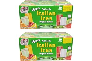 Lieber's Wyler's Italian Ices Original Flavors, Kosher, Gluten-Free, Fat-Free Italian Ices, 80 Ounce Box (2-Pack)