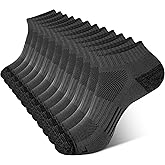 BAMBOO COOL Men's Ankle Socks Athletic Low Cut Cushioned Moisture Wicking, Running Socks Arch Support Breathable, 6 Pack