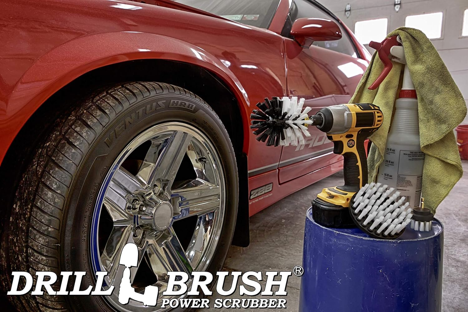 Drill Brush Power Scrubber by Useful Products Drillbrush 3 Piece Drill Brush Cleaning Tool Attachment Kit for Cleaning Furniture, Carpet, Chairs, Shower Door Glass – Drill Brush Wheel Cleaner Kit: Kitchen & Dining