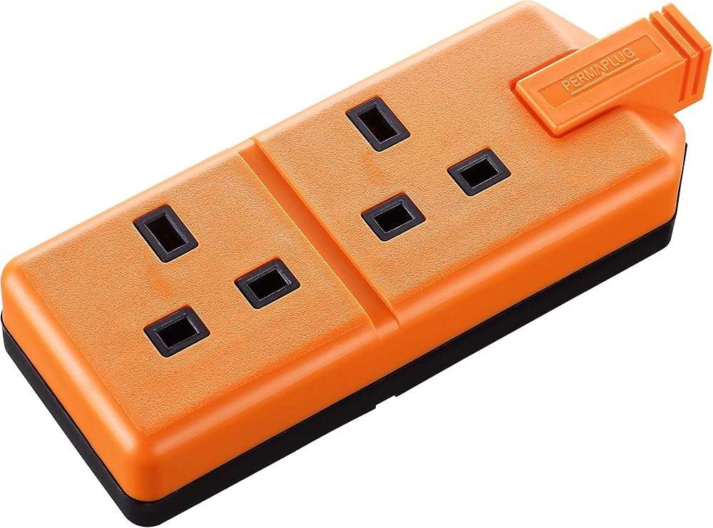 Masterplug Permaplug ELS132O-01 Two Socket Trailing Socket Orange 13A