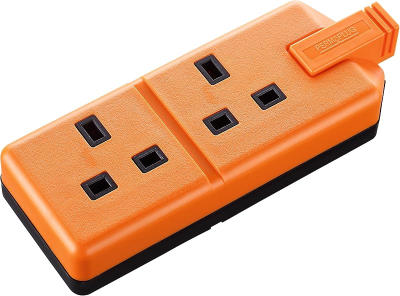 Masterplug Permaplug ELS132O-01 Two Socket Trailing Socket Orange 13A