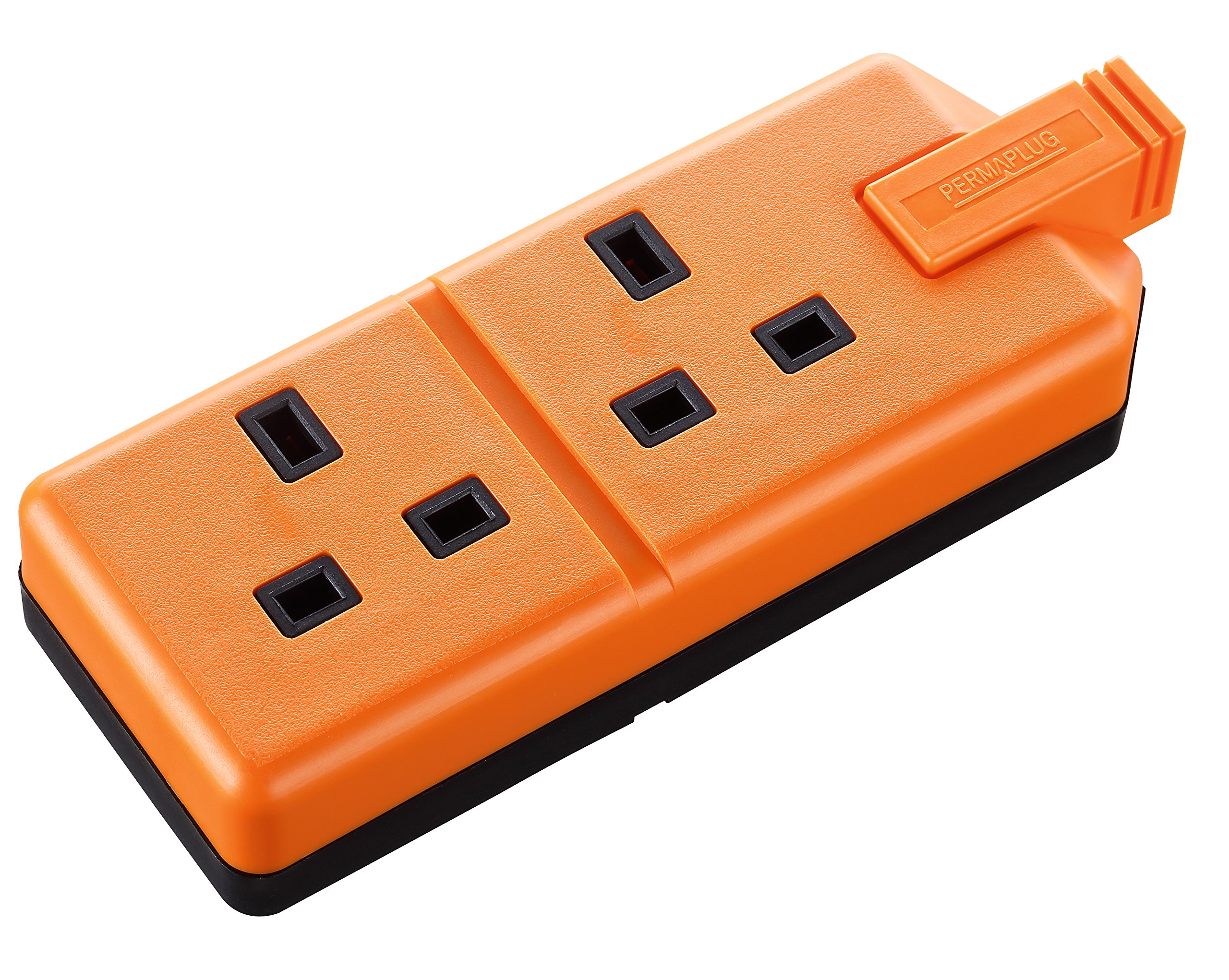 Permaplug By Masterplug ELS132O-01 Two Socket Trailing Socket, Without Plug And Cable, 13 Amp, Orange
