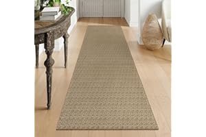 Collive Boho Long Hallway Runner Rugs 2.6' x 8', Black/Natural Hand-Woven Kitchen Rug, Washable Non Slip Entryway Runner Rug Farmhouse Neutral Carpet for Bedroom Bathroom Entrance