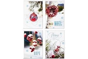 Hallmark Image Arts Boxed Christmas Cards Assortment, Seasonal Photos (4 Designs, 24 Cards and Envelopes)