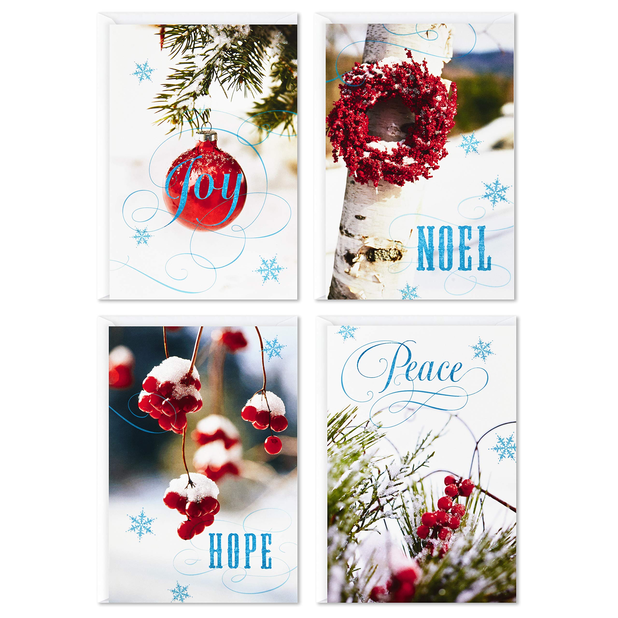 Image Arts Boxed Christmas Cards Assortment, Seasonal Photos (4 Designs, 24 Cards and Envelopes)