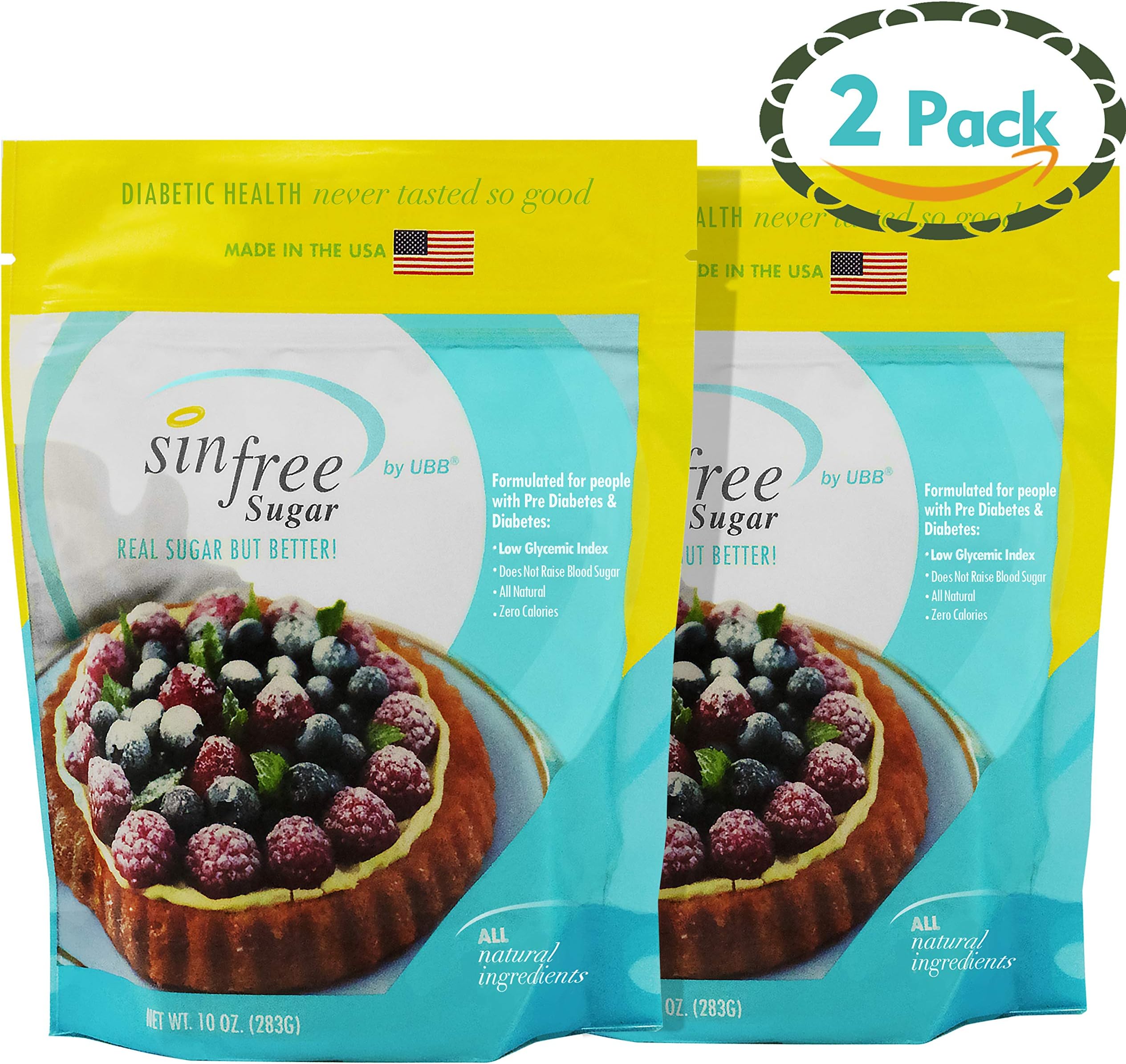 Xylitol with Erythritol Blend Sweetener - Keto Friendly - No Calorie Sweetener, Non-GMO, Vegan, Gluten-free, Natural Sugar Substitute - Perfect for Diabetics and Low Carb Dieters (2 Pack 10oz)