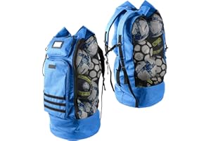 Fitdom Heavy Duty XL Soccer Mesh Equipment Ball Bag w/Adjustable Backpack Shoulder Strap Design for Coach. 2 Different Size F