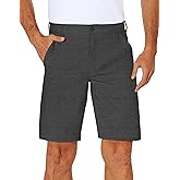 PULI Men's Stretch Golf Short Quick Dry Dress Casual Lightweight Flat Front 10" Summer Hybrid Shorts with Pockets