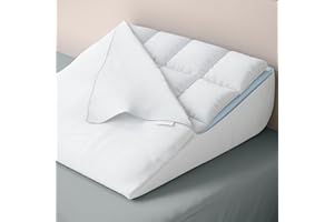 BEKWEIM Wedge Pillow for Sleeping with Added Topper - Ultra Comfortable Bed Wedge Pillow for Sleeping or After Surgery - Great for Back Support, Gerd, Acid Reflux Anti Snore (White)
