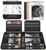 HIFORNY 126 Pcs Drawing Kit Sketch Pencil Set with 3-Color Sketchbook view 1
