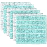 DII Basic Terry Collection Windowpane Dishcloth Set, 12x12, Aqua, 6 Piece