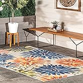 nuLOOM Rosana Floral Machine Washable Indoor/Outdoor Accent Rug, 3x5, Multi