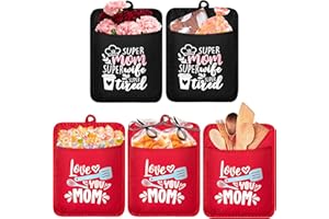 GROBRO7 5Pcs Pot Holder Set Baking Gift for Mothers Day Thank You Super Mom Gifts Kitchen Cooking Cotton Pocket Potholder Machine Washable Microwave Oven Mitts Heat Resistant Pads 7 x 9 in Red Black