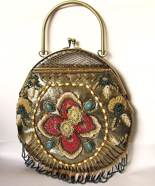 BP377 Fully Handmade Beaded Evening handbag purse bag Handbags