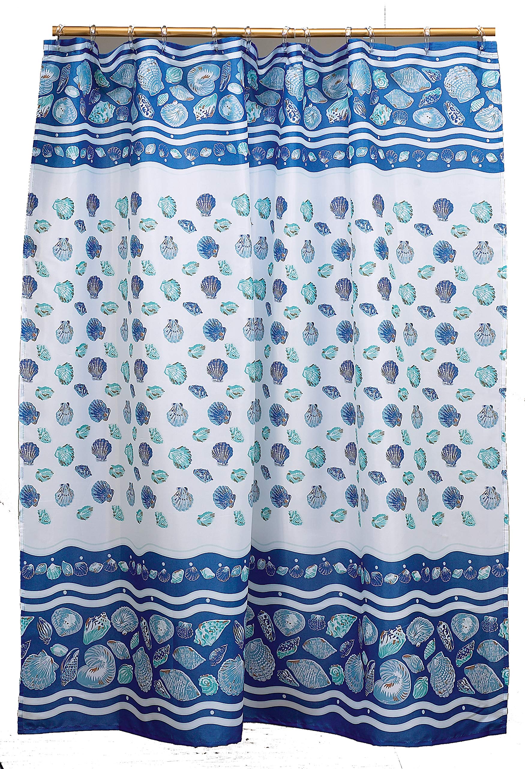 Carnation Home Fashions Shower Curtain, South Beach Blue, 70" x 72"