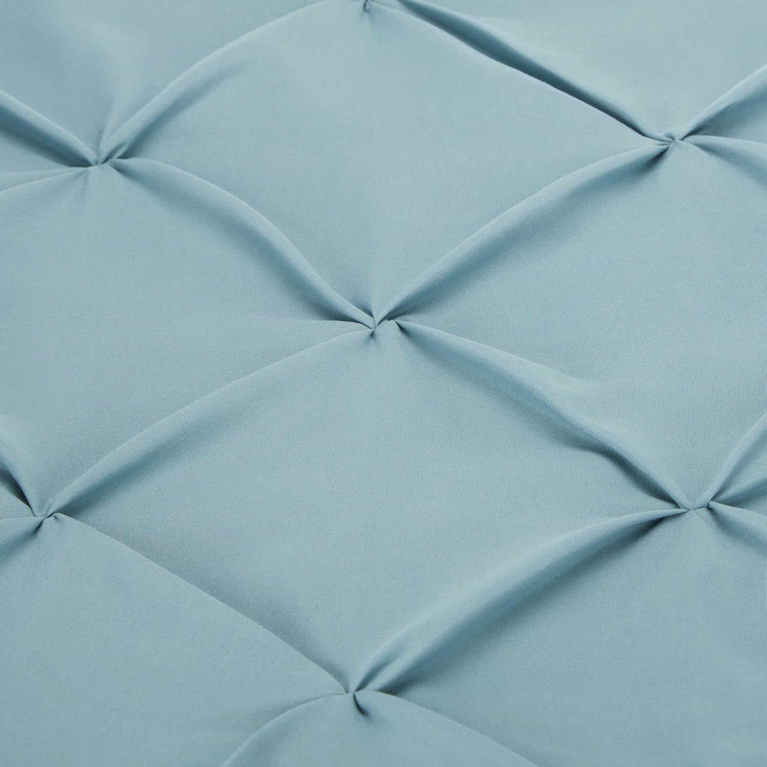 Basics Pinch Pleat Comforter Bedding Set, Full / Queen, Spa Blue: Home & Kitchen