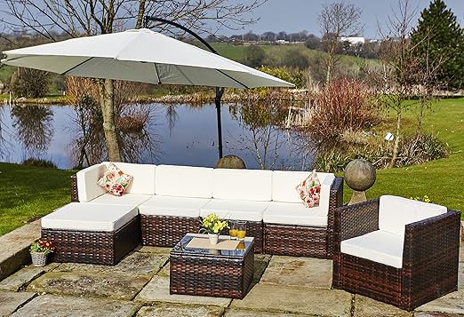 Abreo Luxurious Rattan Weave Modular Garden Patio Furniture (Brown