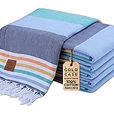 GOLD CASE Turkish Beach Towel Set of 6 – 100% Cotton Large Bath Towels 70 x 38'' – OLYMPOS Oversized, Quick Dry & Sand Free Beach Towel – Lightweight Turkish Towels Set - Multicolor-1