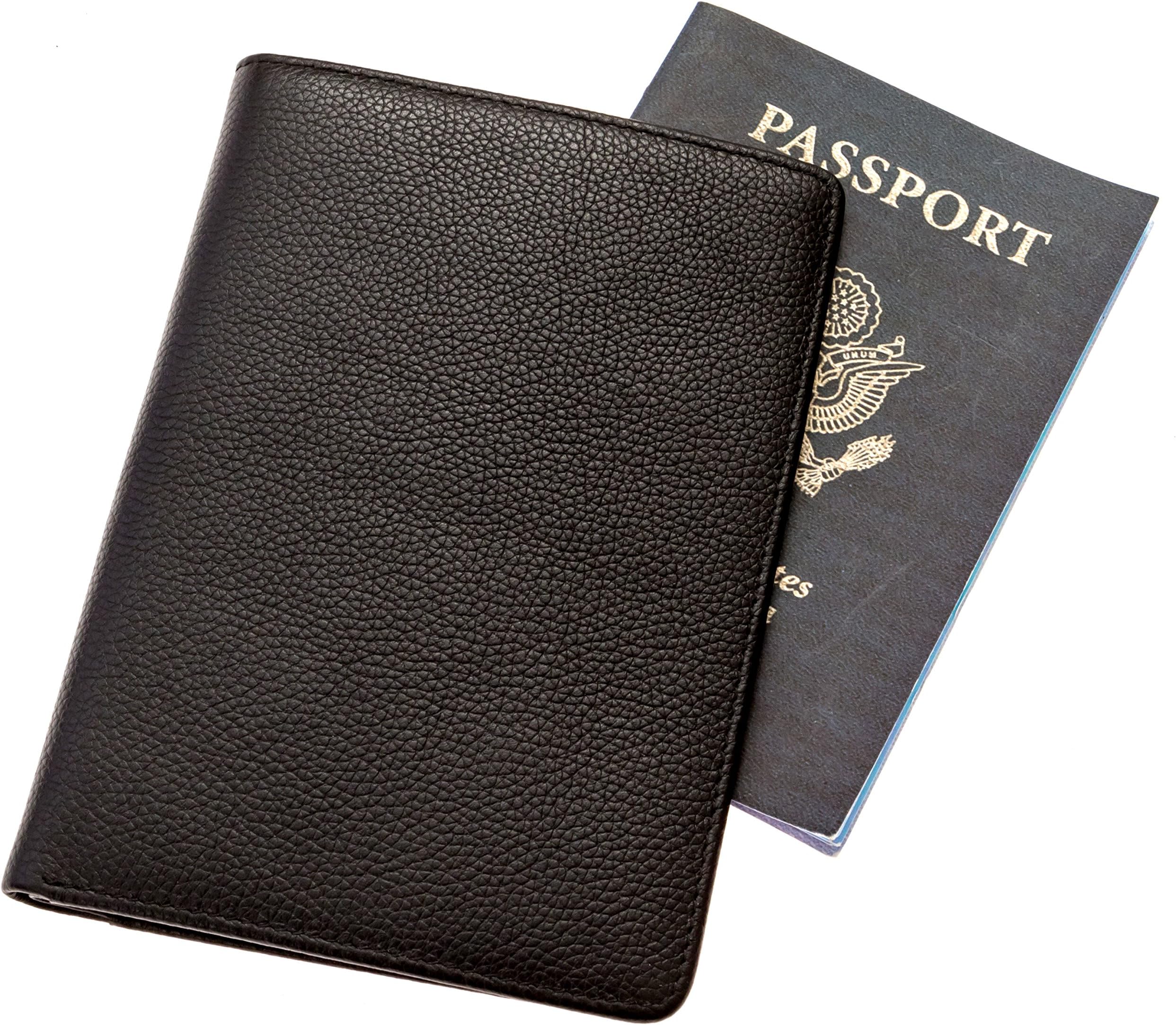 RFID Blocking Passport Holder Travel Wallet - Genuine Crazy Horse Leather