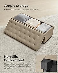 SONGMICS Storage Ottoman Bench, Bench with