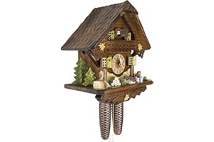 CUCKOO PALACE Cuckoo-Palace German Cuckoo Clock - Summer Meadow Chalet with 8-Day-Movement - 13 1/3 inches Height - Black Forest Clock