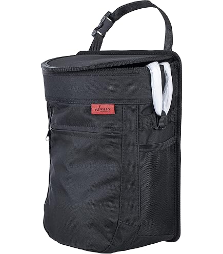 Hanging Car Trash Can With Storage Pockets – Waterproof Oxford Auto Garbage Bag, Foldable For Truck, SUV, Travel