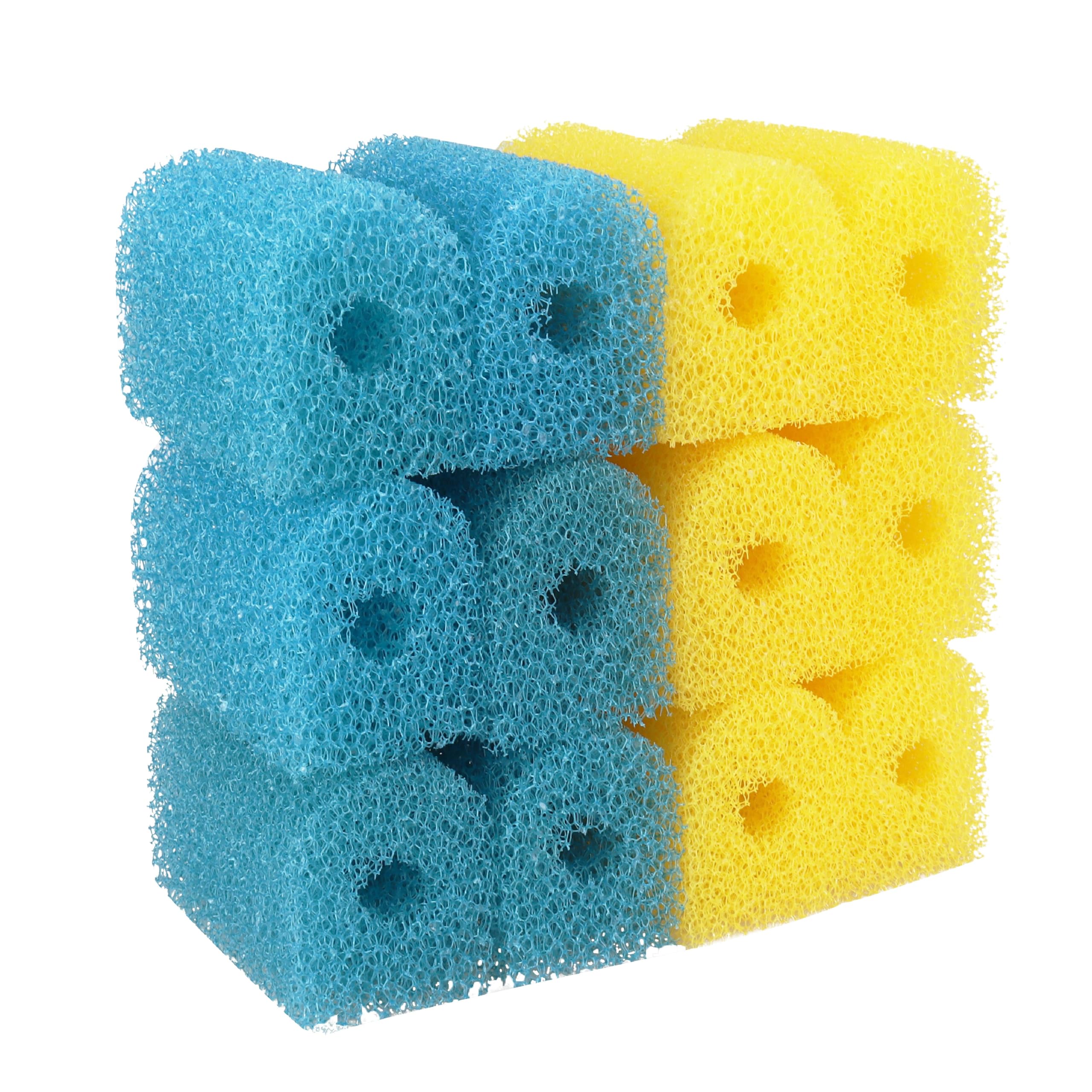 LTWHOME Internal Aquarium Filter Foam Sponge Set Fit for Hidom AP-1350F(6 x Yellow + 6 x Blue)