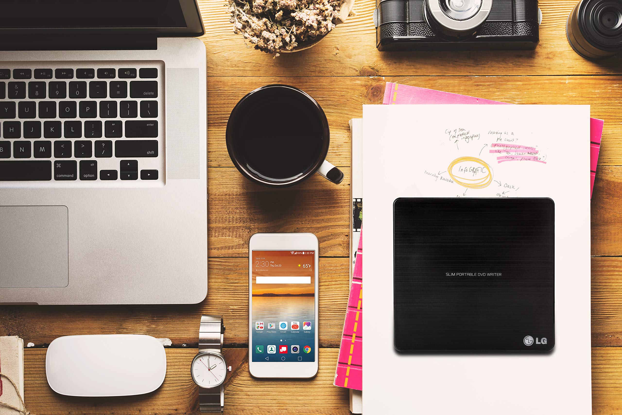 LG GP60NB50 External Ultra Slim Portable DVDRW Black, Retail Pack