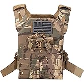 Redemption Tactical Cadet 2.0 Childrens Tactical Airsoft Paintball Kids Vest, US Flag Patch, Mil Spec Molle w/Mag Pouches