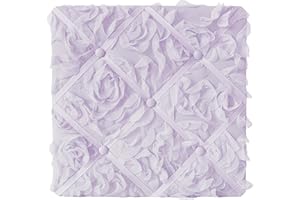 Sweet Jojo Designs Purple Floral Rose Fabric Memory Memo Photo Bulletin Board - Solid Light Lavender Flower Luxurious Elegant Princess Vintage Boho Shabby Chic Luxury Glam High End Roses