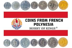 HOBBY OF KINGS Set of 7 Coins from French Polynesia: 1, 2, 5, 10, 20, 50, 100 FRANCS. 1972-2019