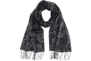 Hickey Freeman Patterned 100% Italian Cashmere Scarf for Men – Ultra-Soft Men’s Winter Scarves, 66-Inches x 12-Inches