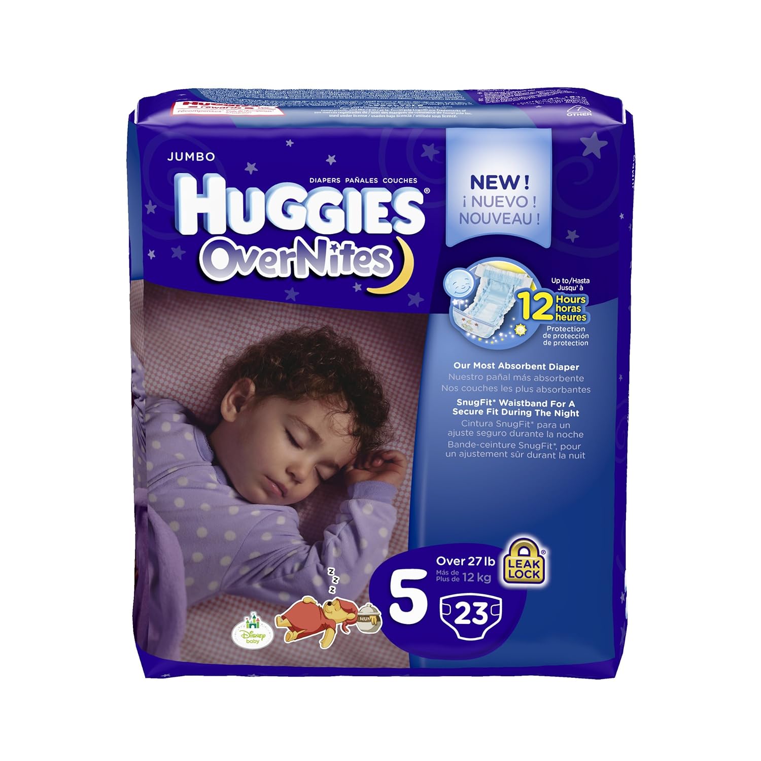 Huggies Overnite Diapers, Size 5, Jumbo, 23 ct