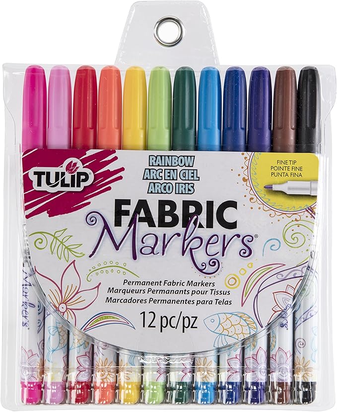 Tulip 26662 Fabric Markers Fine Tip, 12Pack Amazon.ca Home & Kitchen
