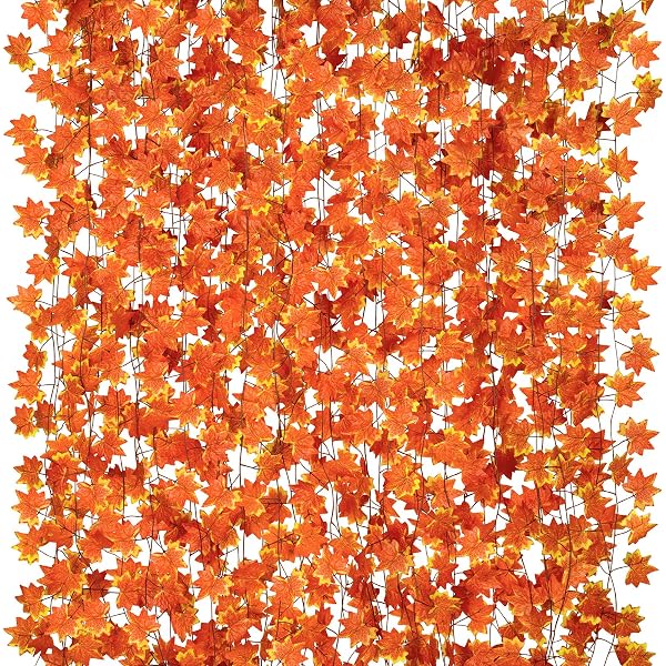 Décorations Automne 9 éventails Feuilles D'érable - À Suspendre, Papier, Pour Fête D'anniversaire, Thanksgiving, Mariage - 9