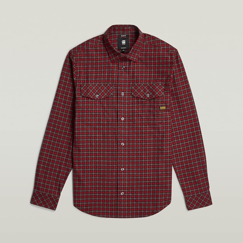 Men's Marine Slim Long Sleeve Shirt Mehrfarben (Baron Chibi Check D24963-D818-G907) XS