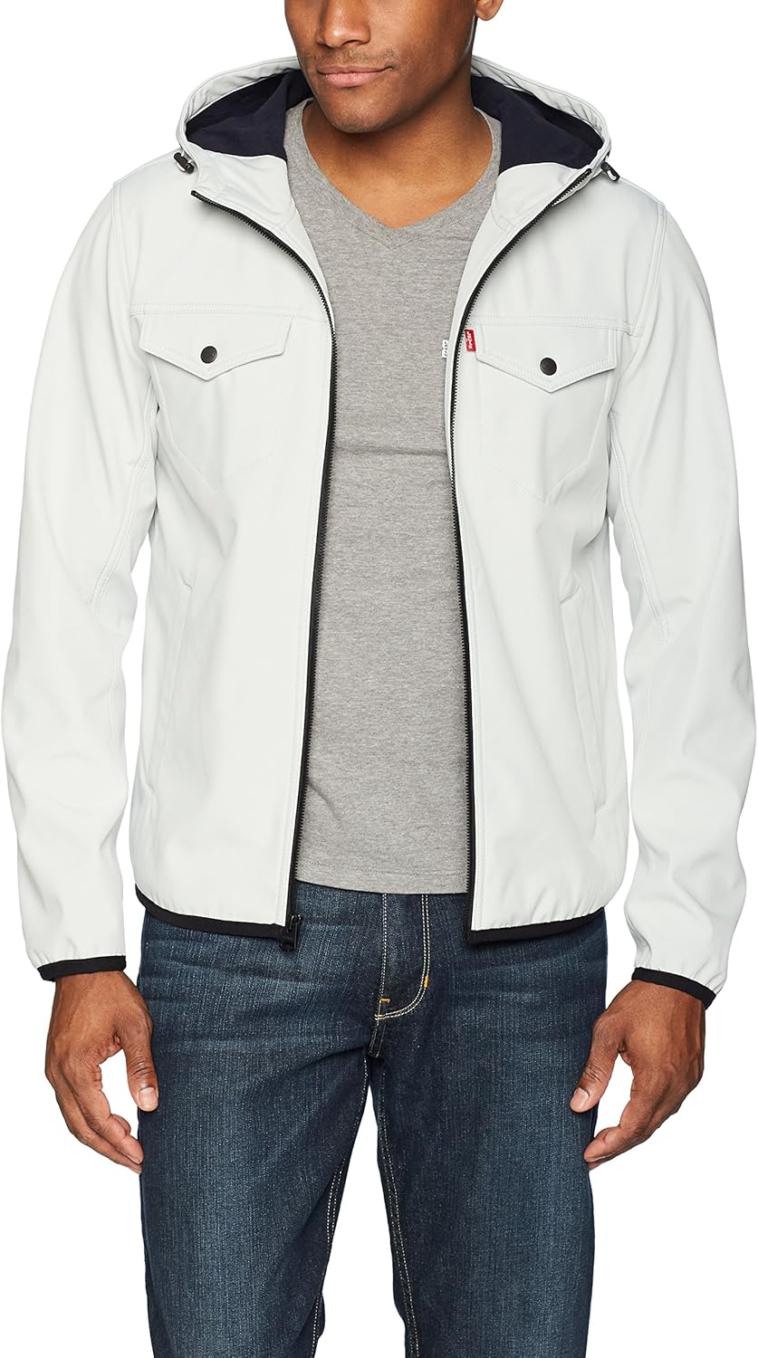 levi's men's soft shell hooded trucker jacket