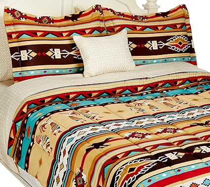 Amazon Com Southwest Turquoise Tan Red Native American Full