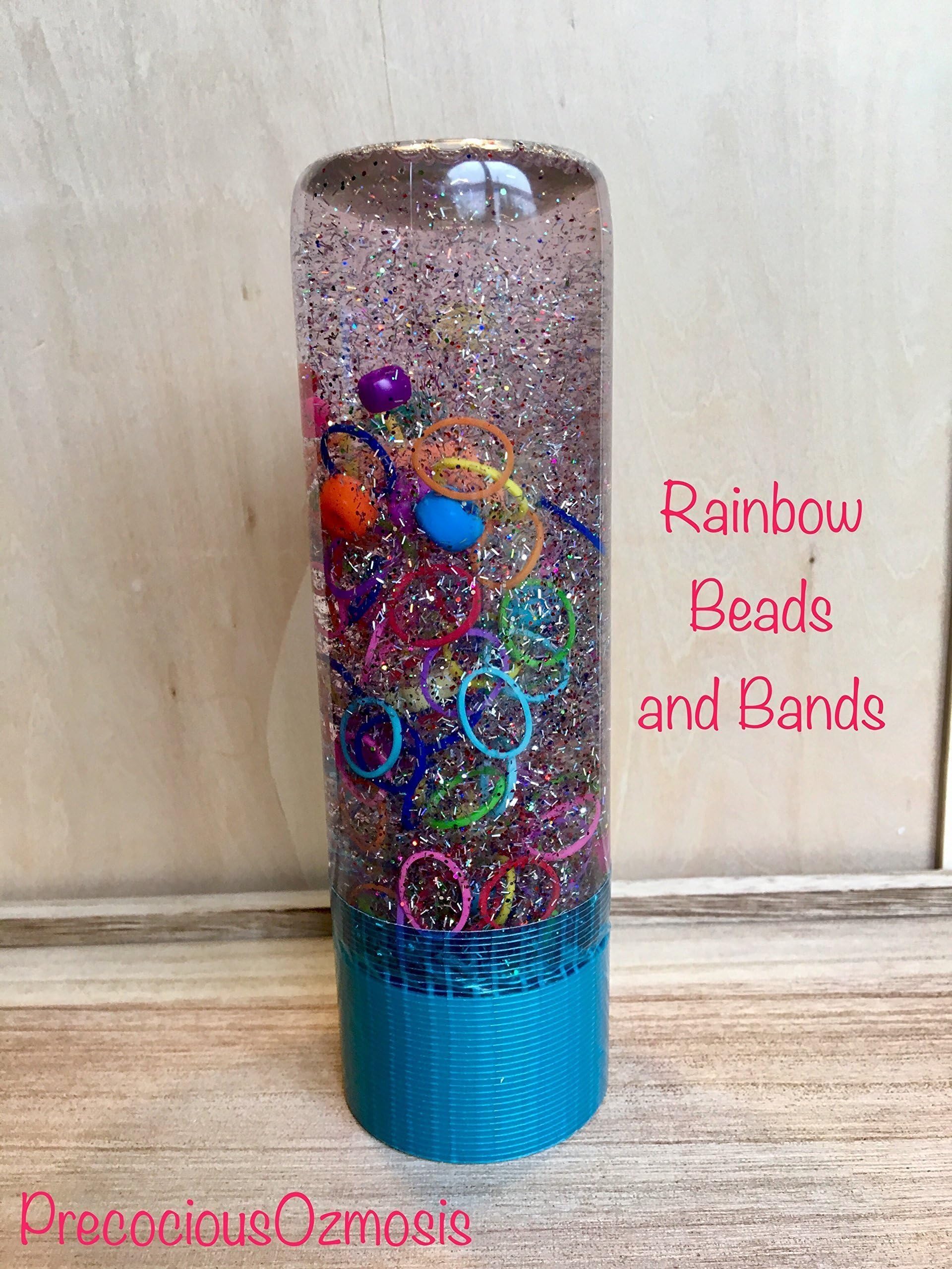 Rainbow Beads and Bands Sensory Bottle, 11.16 oz